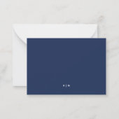 Preppy Navy Monogram Briefkaart (Achterkant)