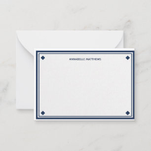 Preppy Navy Monogram Briefkaart