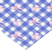 Preppy Navy Plaid met roze Waterverf Bows Tafelkleed (Gekanteld)