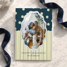 Preppy Navy Stippen & Salie Streep Kerst Foto