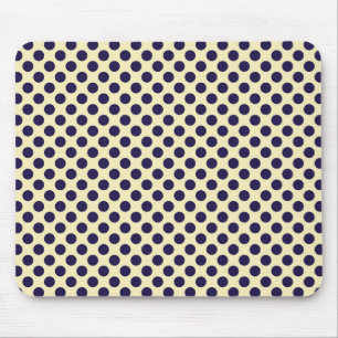Preppy navy & tan polka dot printpatroon muismat