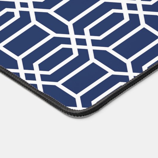 Preppy Navy witte octagon geometrisch Bureaumat (Hoek)