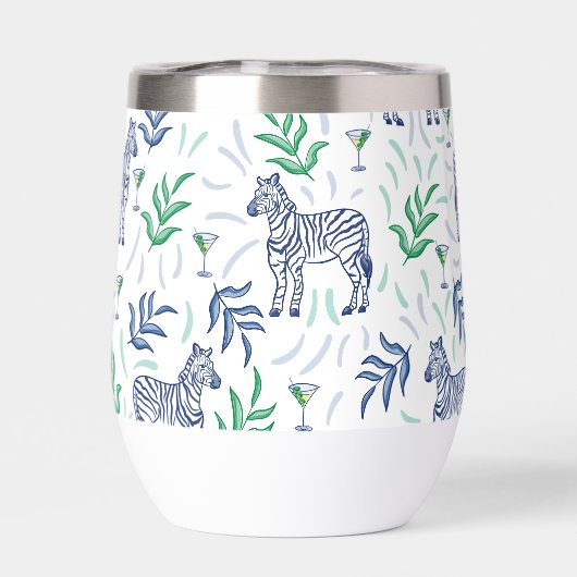 Preppy Navy Zebra Martinis White (Achterkant)