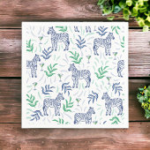 Preppy Navy Zebra Martinis White Servet