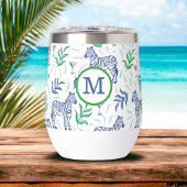 Preppy Navy Zebra Martinis Wit Monogram