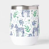 Preppy Navy Zebra Martinis Wit Monogram (Links)