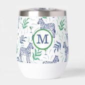Preppy Navy Zebras met Martinis Monogram (Voorkant)