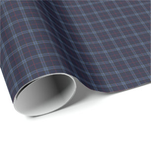 Preppy Navyblauw Schotse Ruit Cadeaupapier