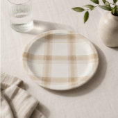 Preppy Neutrale Plaid Papieren Bordje