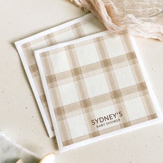 Preppy Neutrale Plaid Servet