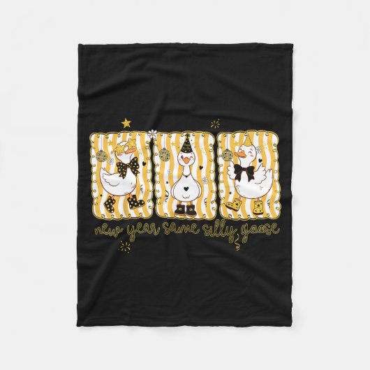 Preppy New Year Same Silly Goose Coquette Bow Happ Fleece Deken (Voorkant)