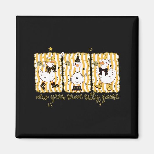 Preppy New Year Same Silly Goose Coquette Bow Happ Magneet (Voorkant)