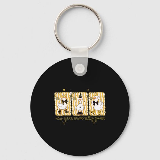 Preppy New Year Same Silly Goose Coquette Bow Happ Sleutelhanger (Voorkant)