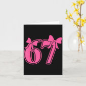 Preppy Nk Coquette Boog Kant 67 Zes Zeven Meme Vro Kaart (Gele Bloem)