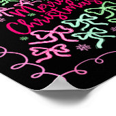 Preppy Nk Coquette Bow Christmas Tree Girly Xmas H Poster (Hoek)