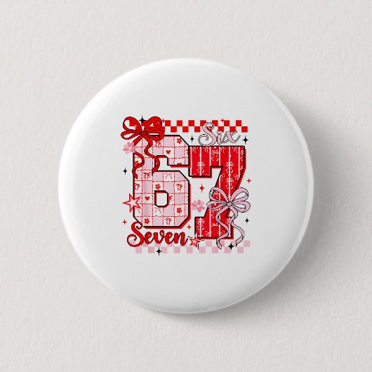 Preppy Nk Valentine 67 Six Seven Meme Valentines D Ronde Button 5,7 Cm (Voorkant)