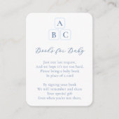 Preppy Nursery Blokt Boeken Voor Baby Boy Shower Informatiekaartje (Voorkant)