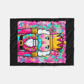 Preppy Nutcracker Merry Christmas Xmas Pajamas Wom Fleece Deken (Voorkant (Horizontaal))