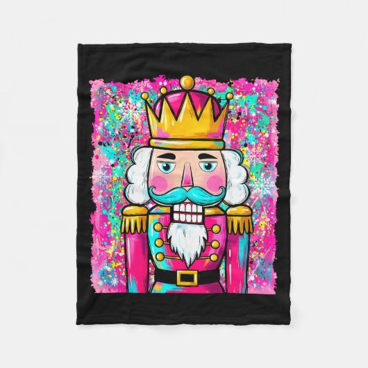 Preppy Nutcracker Merry Christmas Xmas Pajamas Wom Fleece Deken (Voorkant)