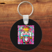 Preppy Nutcracker Merry Christmas Xmas Pajamas Wom Sleutelhanger (Voorkant)