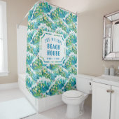 Preppy Ocean Waves | strandhuis Douchegordijn (In situ)