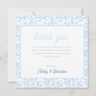 Preppy Oerwoud Chinoiserie Toile Bedankkaart