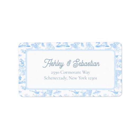 Preppy Oerwoud Chinoiserie Toile Etiket (Voorkant)