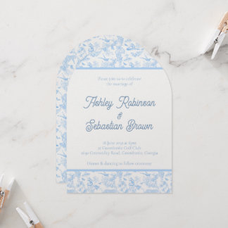 Preppy Oerwoud Chinoiserie Toile Huwelijksuitnodig Kaart