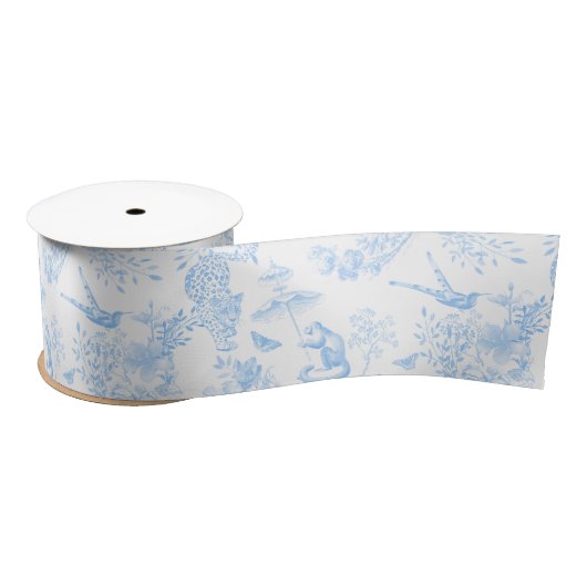 Preppy Oerwoud Chinoiserie Toile Satijnen Lint (Spoel)