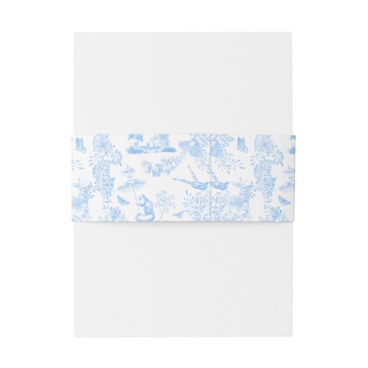 Preppy Oerwoud Chinoiserie Toile Uitnodigingen Wikkel (Achterkant Voorbeeld)