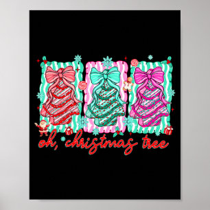 Preppy Oh Kerstboom Grappige Kerst Cakes Retro Co Poster