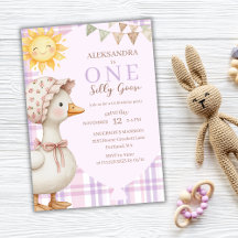 Preppy One Silly Goose Girl 1e Verjaardag Pastel
