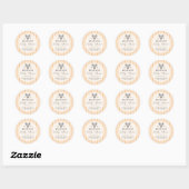 Preppy Orange Tennis Theme Chic Baby Shower Ronde Sticker (Vel)