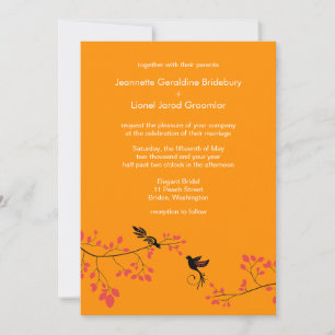 Preppy Oranje Designer Spring Weddings DIY Invitat Kaart