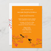 Preppy Oranje Designer Spring Weddings DIY Invitat Kaart (Voorkant / Achterkant)
