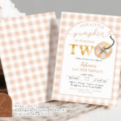 Preppy Oranje Gingham Pompoen 2e Verjaardag Kaart