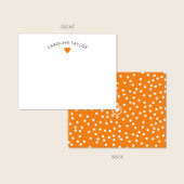 Preppy Oranje Heart & Stippen Cute Girly Note Card Notitiekaartje