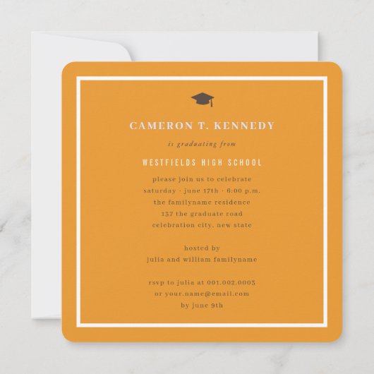 Preppy Oranje Pin Stripes Fotogradatie Partij Kaart (Achterkant)