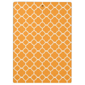 Preppy Oranje Quatrefoil Klembord (Achterkant)