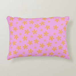 Preppy Oranje Roze Hippie Flower Pattern Accent Kussen