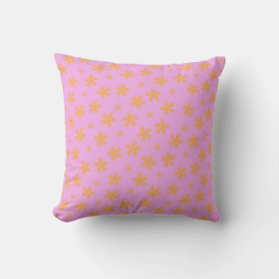 Preppy Oranje Roze Hippie Flower Pattern Kussen