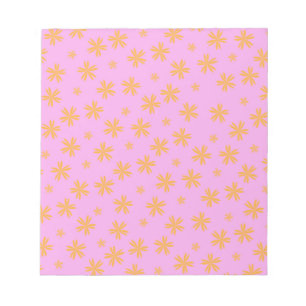 Preppy Oranje Roze Hippie Flower Pattern Notitieblok