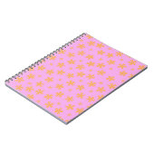 Preppy Oranje Roze Hippie Flower Pattern Notitieboek (Linkerzijde)