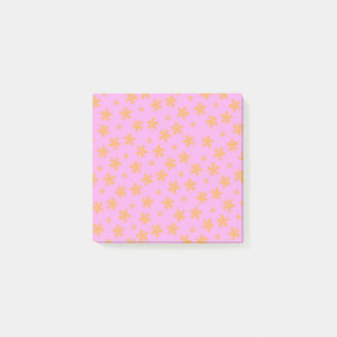 Preppy Oranje Roze Hippie Flower Pattern Post-it® Notes