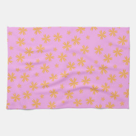 Preppy Oranje Roze Hippie Flower Pattern Theedoek