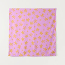 Preppy Oranje Roze Hippie Flower Pattern