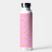 Preppy Oranje Roze Hippie Flower Pattern Waterfles (Links)