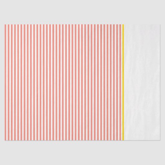 Preppy Oranje White Stripes Yellow Gift Wrap Fun Tissuepapier (Voorkant)