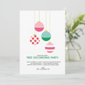 Preppy Ornament Tree Decorating Holiday Party Kaart (Staand voorkant)