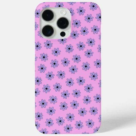 Preppy Paars Blue Hippie Flower Pattern Case-Mate iPhone Case (Achterkant)